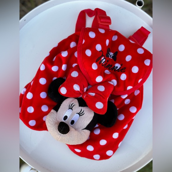 Combo Children's Minnie Backpack and hat. Red with white polka dots FF1 - Picture 2 of 10